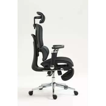 Cadeira de escritório ergonómica ActiveJet YK848 — assento e encosto em malha, preta, encosto 50,5×57 cm, largura do assento 48,5 cm