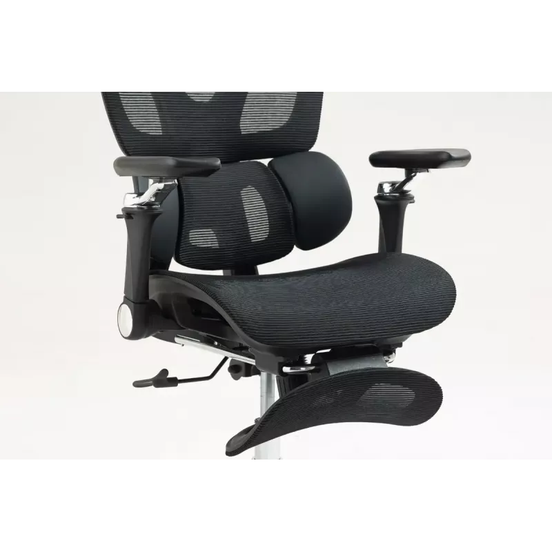 Cadeira de escritório ergonómica ActiveJet YK848 — assento e encosto em malha, preta, encosto 50,5×57 cm, largura do assento 48,5 cm