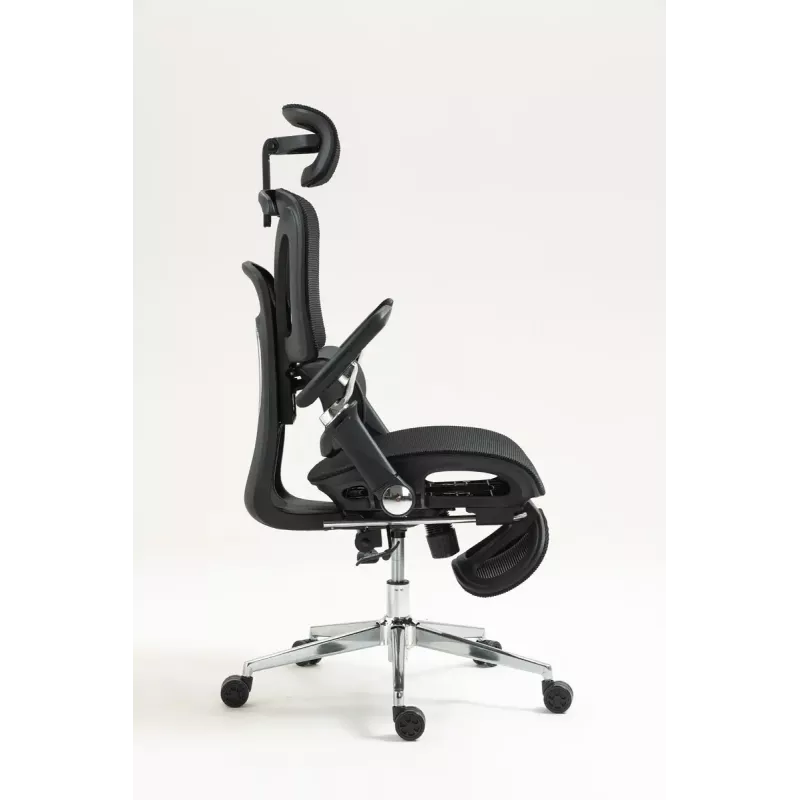 Cadeira de escritório ergonómica ActiveJet YK848 — assento e encosto em malha, preta, encosto 50,5×57 cm, largura do assento 48,5 cm