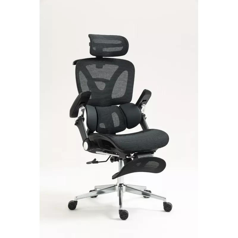 Cadeira de escritório ergonómica ActiveJet YK848 — assento e encosto em malha, preta, encosto 50,5×57 cm, largura do assento 48,5 cm