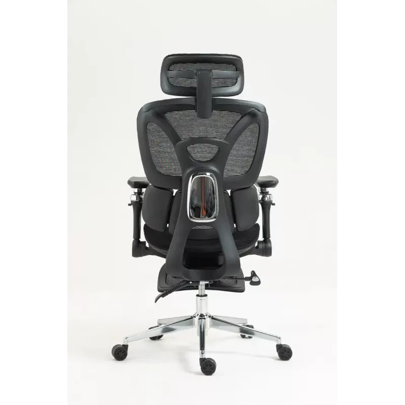 Cadeira de escritório ergonómica ActiveJet YK848 — assento e encosto em malha, preta, encosto 50,5×57 cm, largura do assento 48,5 cm