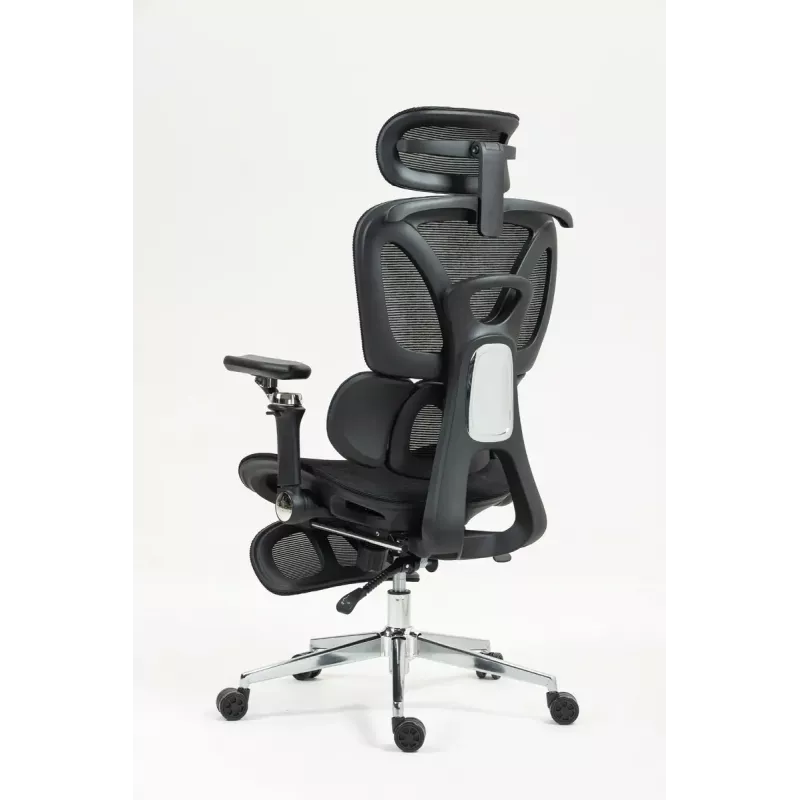 Cadeira de escritório ergonómica ActiveJet YK848 — assento e encosto em malha, preta, encosto 50,5×57 cm, largura do assento 48,5 cm