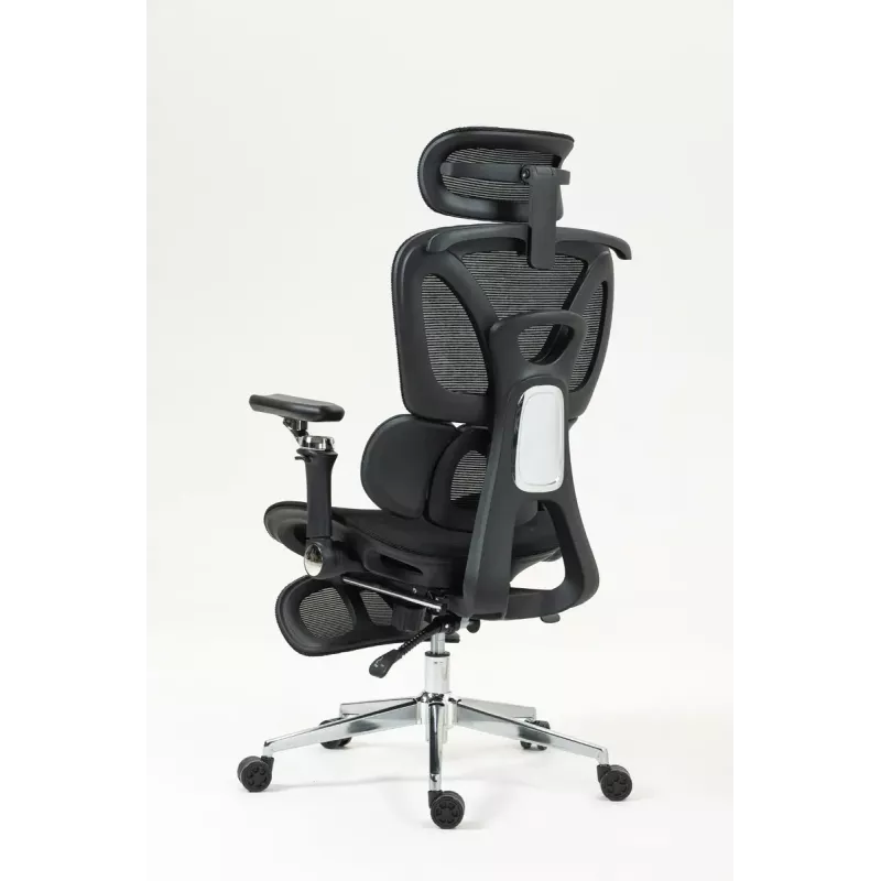 Cadeira de escritório ergonómica ActiveJet YK848 — assento e encosto em malha, preta, encosto 50,5×57 cm, largura do assento 48,5 cm