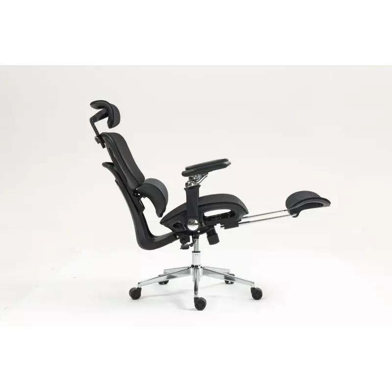 Cadeira de escritório ergonómica ActiveJet YK848 — assento e encosto em malha, preta, encosto 50,5×57 cm, largura do assento 48,5 cm