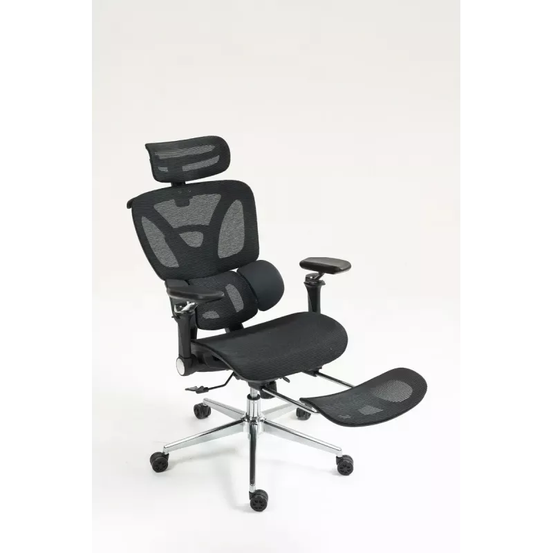 Cadeira de escritório ergonómica ActiveJet YK848 — assento e encosto em malha, preta, encosto 50,5×57 cm, largura do assento 48,5 cm
