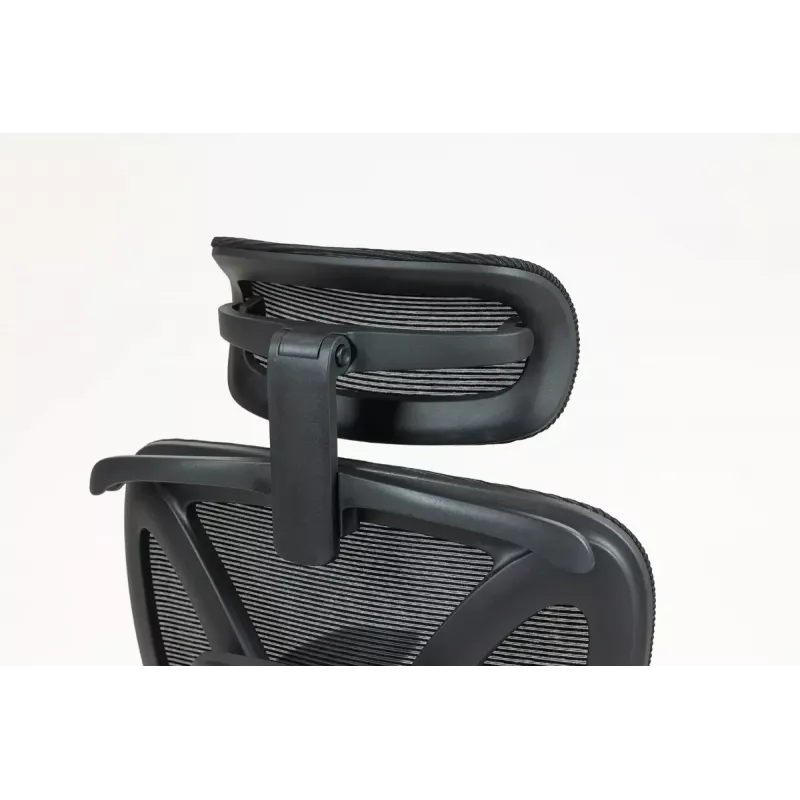 Cadeira de escritório ergonómica ActiveJet YK848 — assento e encosto em malha, preta, encosto 50,5×57 cm, largura do assento 48,5 cm