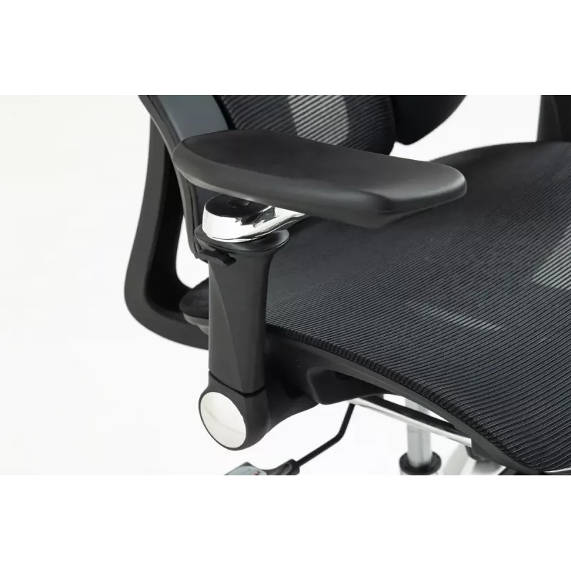 Cadeira de escritório ergonómica ActiveJet YK848 — assento e encosto em malha, preta, encosto 50,5×57 cm, largura do assento 48,5 cm