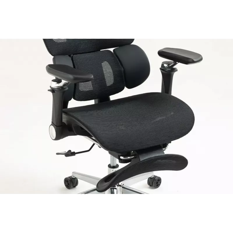 Cadeira de escritório ergonómica ActiveJet YK848 — assento e encosto em malha, preta, encosto 50,5×57 cm, largura do assento 48,5 cm