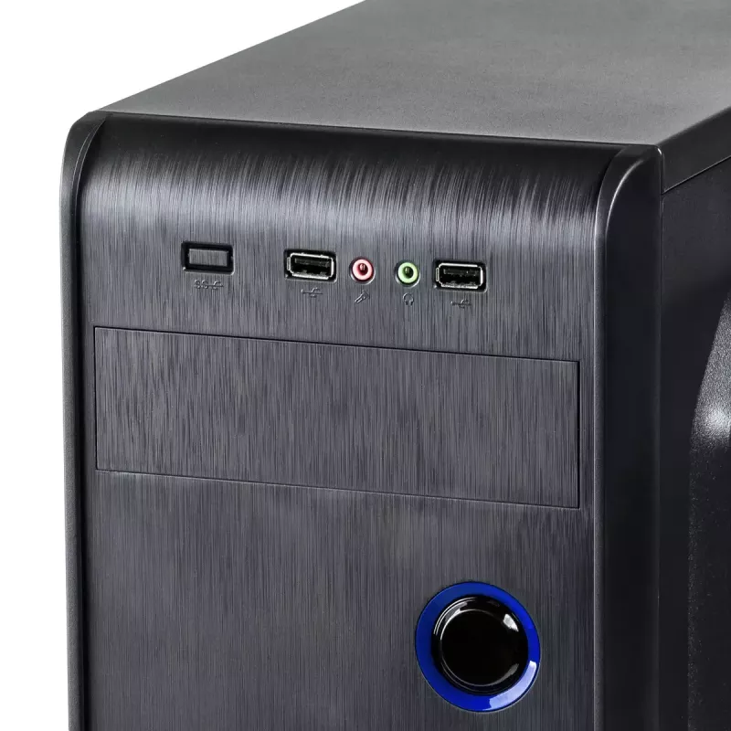Caixa de PC Midi-Tower Akyga AK939BL, ATX / Micro-ATX / Mini-ITX, 2x USB 2.0, sem fonte de alimentação, preto