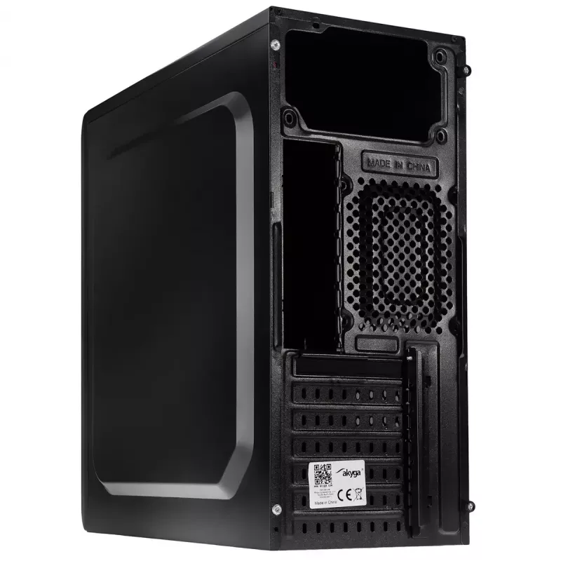 Caixa de PC Midi-Tower Akyga AK939BL, ATX / Micro-ATX / Mini-ITX, 2x USB 2.0, sem fonte de alimentação, preto