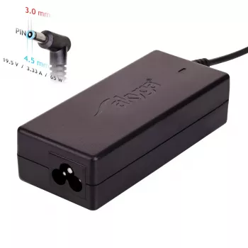 Fonte de alimentação para portátil Akyga AK-ND-58 19,5 V / 3,34 A, 65 W, ficha 4,5 x 3,0 mm com pino, para Dell