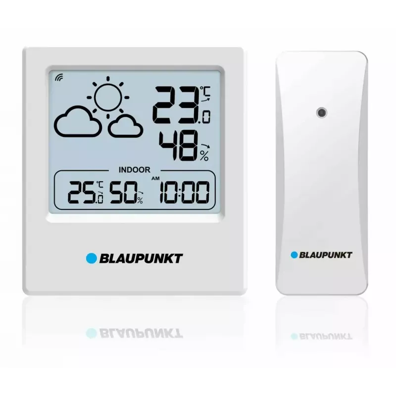 Estação meteorológica BLAUPUNKT WS10WH – monitor sem fios de temperatura e humidade interior/exterior