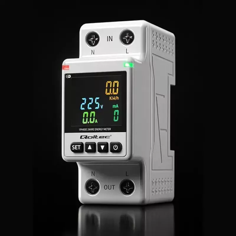 Contador de consumo de energia monofásico QOLTEC 50981 DIN35 230V 50Hz
