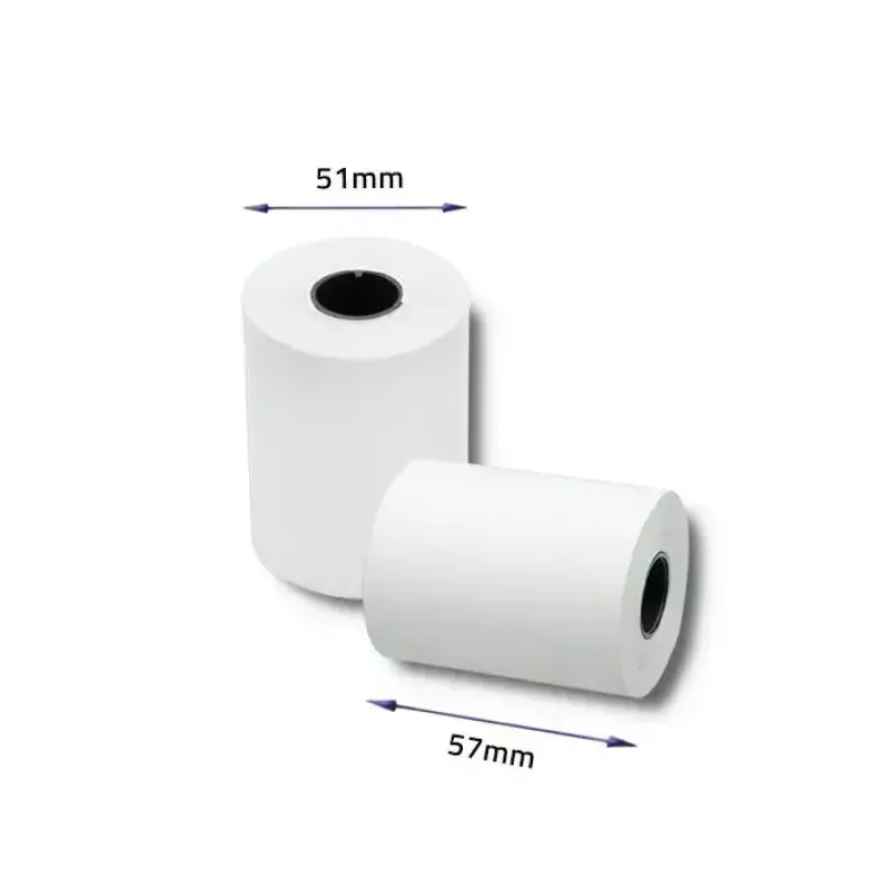 Rolos térmicos para caixa QOLTEC 57 x 30 mm 55 g/m² sem BPA, núcleo 17 mm, 10 unid.