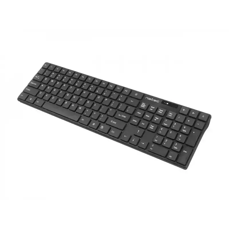 Conjunto de teclado e rato sem fios NATEC Stingray NZB-1440 — RF Wireless, tamanho completo 108 teclas QWERTY, inglês dos EUA, preto