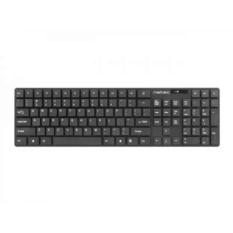Conjunto de teclado e rato sem fios NATEC Stingray NZB-1440 — RF Wireless, tamanho completo 108 teclas QWERTY, inglês dos EUA, preto
