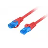 Cabo de rede LANBERG RJ-45 Cat6a PCF6A-10CC-0100-R, 1 m, S/FTP, CCA, LSZH, vermelho