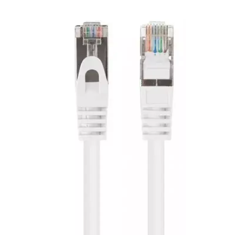 Cabo de patch Ethernet LANBERG PCF6-20CC-0100-W Cat6 U/UTP 1 m, condutor CCA, 250 MHz, branco