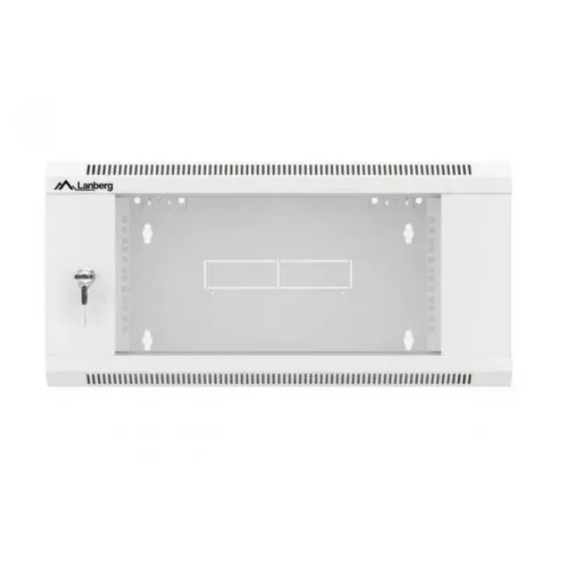 Armário de rede de 19 polegadas 4U para montagem na parede LANBERG WAFA-5604-10S, 600 mm de profundidade, cinzento, porta de vidro (dobrável)