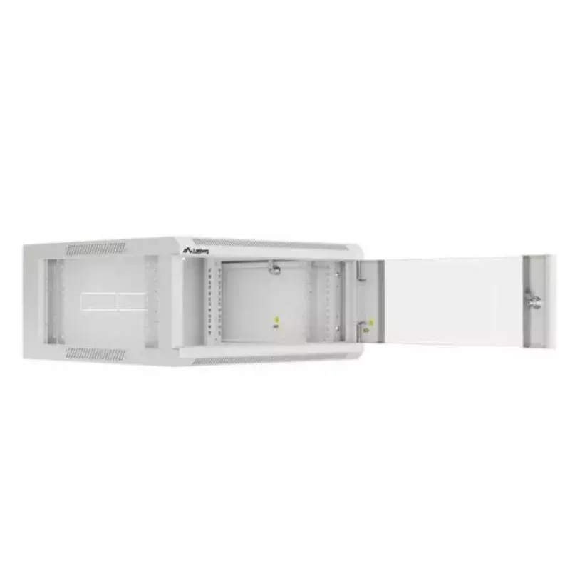Armário de rede de 19 polegadas 4U para montagem na parede LANBERG WAFA-5604-10S, 600 mm de profundidade, cinzento, porta de vidro (dobrável)