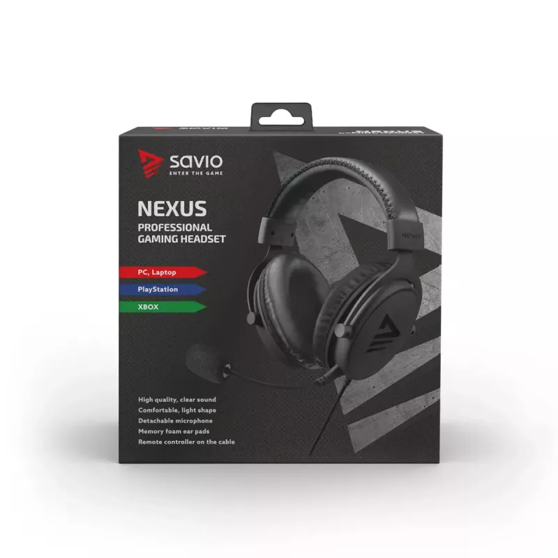 Headset Savio NEXUS headset gaming com fios preto