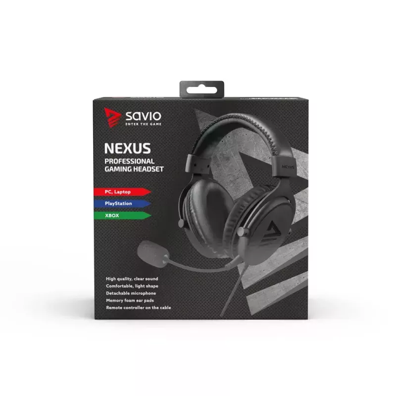 Headset Savio NEXUS headset gaming com fios preto
