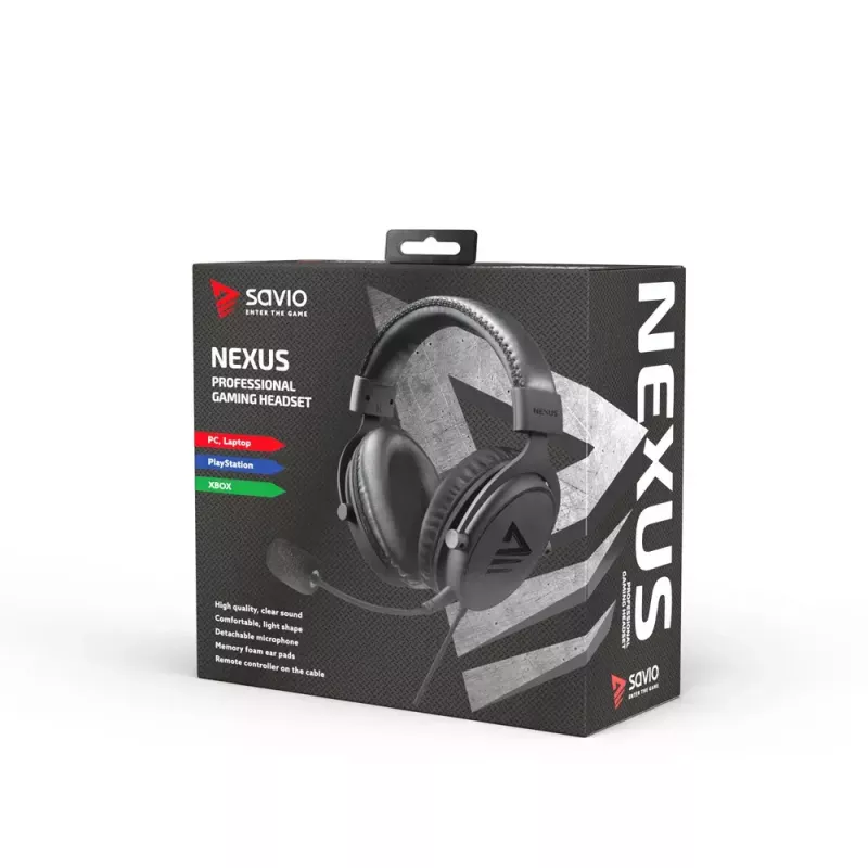 Headset Savio NEXUS headset gaming com fios preto