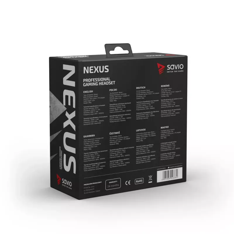 Headset Savio NEXUS headset gaming com fios preto
