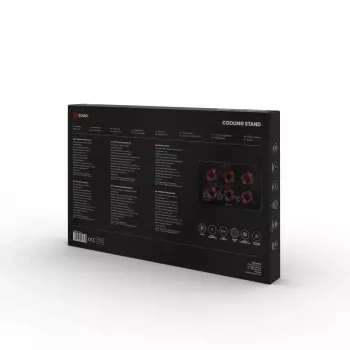 Base de arrefecimento para portátil SAVIO COS-01 com 6 ventoinhas iluminadas 2000 rpm, USB 2.0, para ecrãs até 17,3 polegadas
