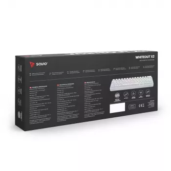 Teclado gaming Savio WHITEOUT X2 RED USB QWERTY mecânico 61 teclas
