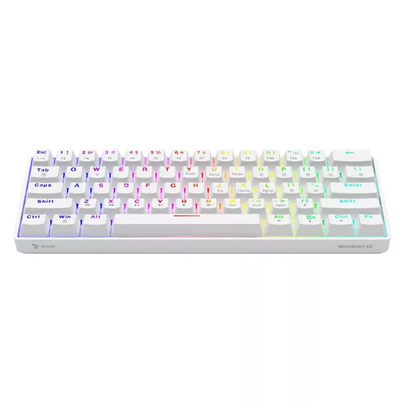 Teclado gaming Savio WHITEOUT X2 RED USB QWERTY mecânico 61 teclas