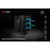 Arrefecedor de CPU a ar SAVIO Vortex X2 preto – ventoinha de 120 mm, altura 157 mm, PWM, compatível com LGA 2066