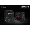 Arrefecedor de CPU a ar SAVIO Vortex X2 preto – ventoinha de 120 mm, altura 157 mm, PWM, compatível com LGA 2066