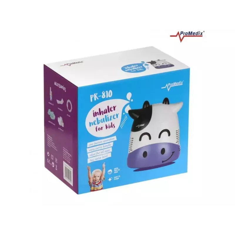 Nebulizador portátil ProMedix PR-810 compressor de ar, nível de névoa ajustável, design compacto