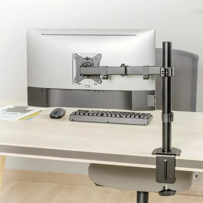 Suporte de secretária para monitor MACLEAN MC-753N para ecrãs 17–32 polegadas, VESA 75x75 / 100x100, máx. 9 kg, inclinação ±45°, rotação ±180°, ajustável em altura
