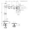 Suporte de secretária para monitor MACLEAN MC-753N para ecrãs 17–32 polegadas, VESA 75x75 / 100x100, máx. 9 kg, inclinação ±45°, rotação ±180°, ajustável em altura