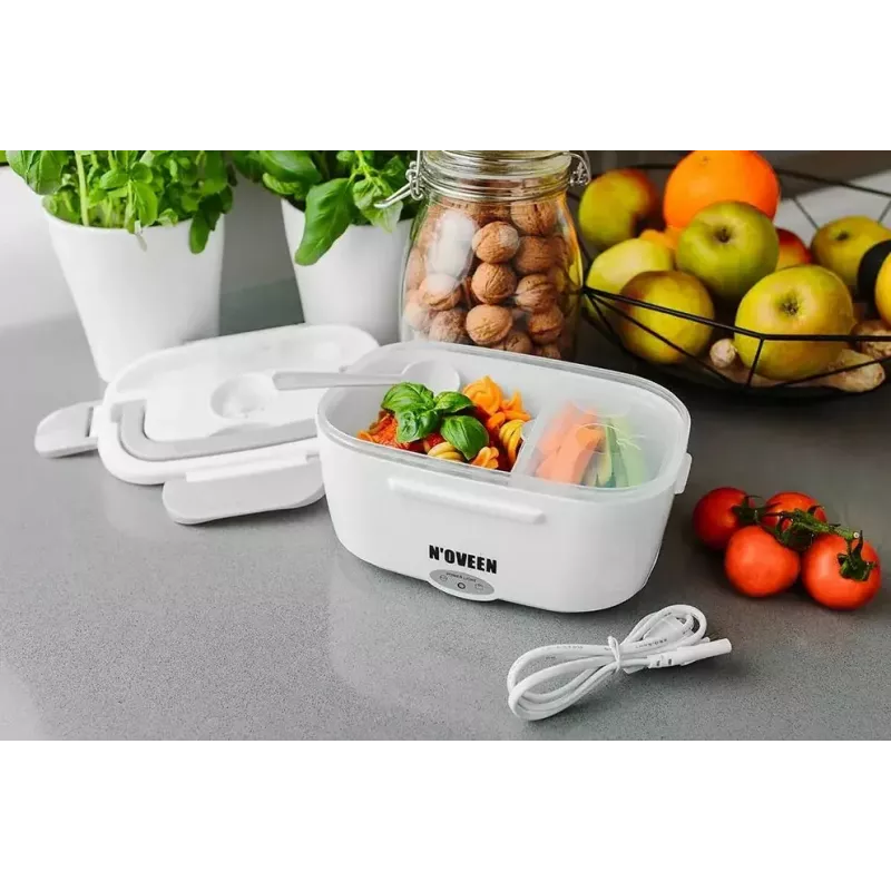 Marmita elétrica NOVEEN LB310 cinzenta – recipiente aquecido portátil para alimentos, alimentação USB, compartimento único