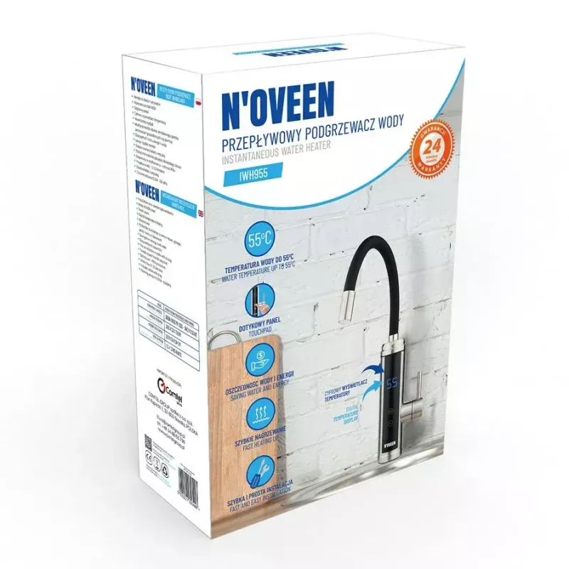 N'OVEEN IWH955 aquecedor de água instantâneo, preto/prateado