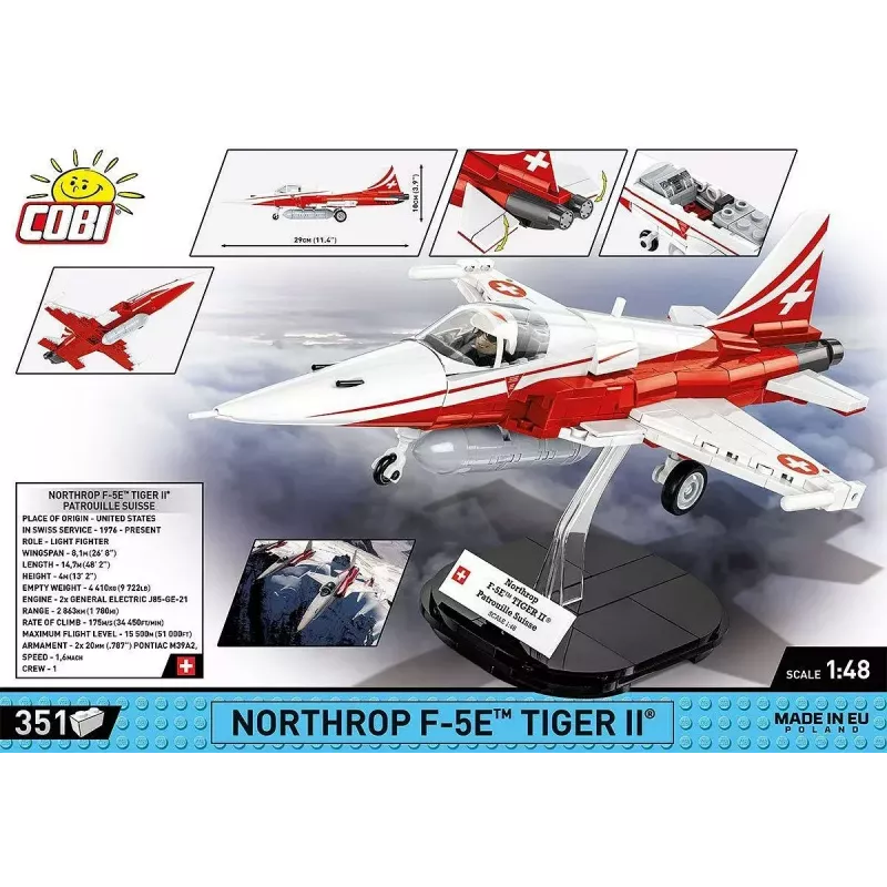Brinquedo de construção Cobi Northrop F-5E Tiger II modelo 5857 conjunto de blocos