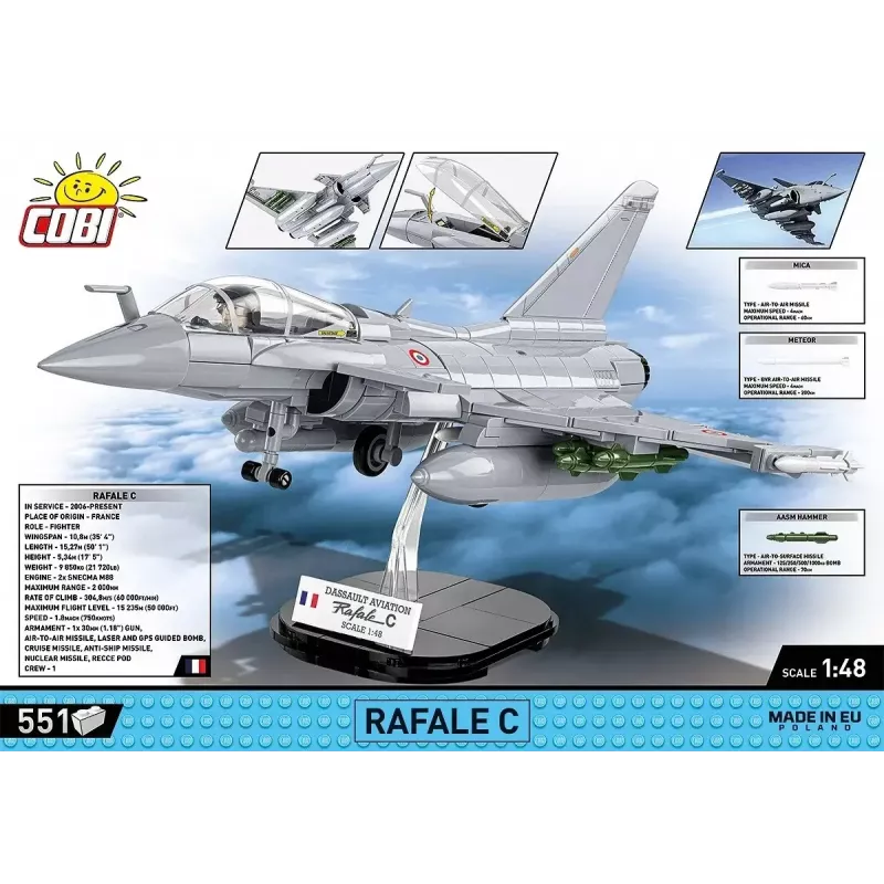Conjunto de blocos de construção Cobi Rafale C 551 peças modelo COBl-5901