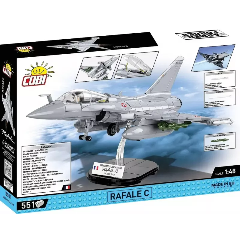 Conjunto de blocos de construção Cobi Rafale C 551 peças modelo COBl-5901