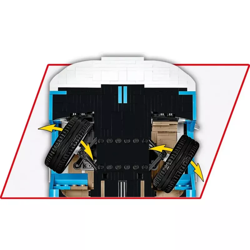 Brinquedo de construção Cobi Volkswagen T2b Bus, azul-claro/branco, escala 1:12