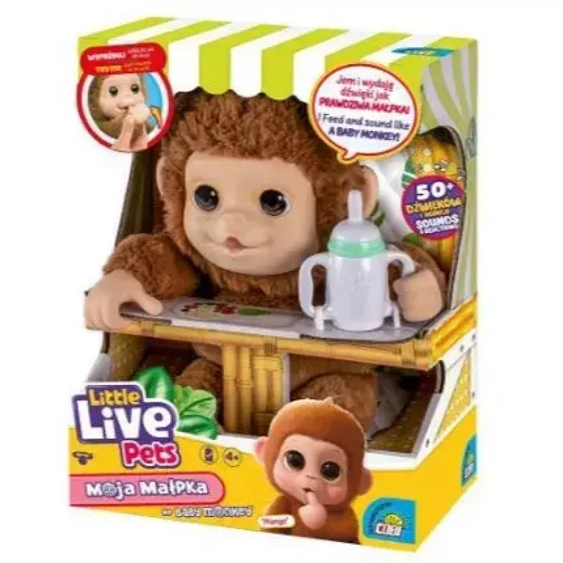 Brinquedo interativo Cobi Little Live Pets Monkey MO-26613 — brinquedo de estimação interativo com sons e movimentos