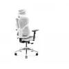 Cadeira de escritório ergonómica Diablo Chairs V-Basic branco-cinzento – altura e inclinação ajustáveis, braços, apoio lombar