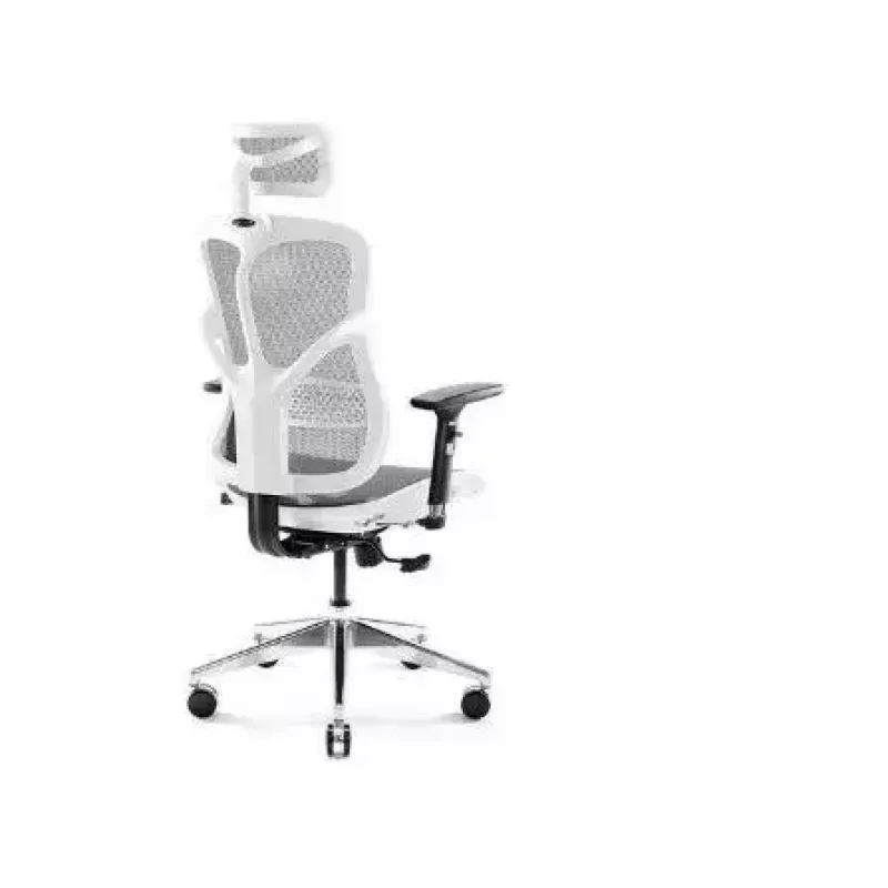 Cadeira de escritório ergonómica Diablo Chairs V-Basic branco-cinzento – altura e inclinação ajustáveis, braços, apoio lombar