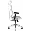 Cadeira de escritório ergonómica Diablo Chairs V-Basic branco-cinzento – altura e inclinação ajustáveis, braços, apoio lombar