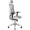 Cadeira de escritório ergonómica Diablo Chairs V-Basic branco-cinzento – altura e inclinação ajustáveis, braços, apoio lombar