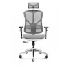 Cadeira de escritório ergonómica Diablo Chairs V-Basic branco-cinzento – altura e inclinação ajustáveis, braços, apoio lombar