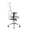 Cadeira de escritório ergonómica Diablo Chairs V-Basic branco-cinzento – altura e inclinação ajustáveis, braços, apoio lombar