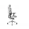 Cadeira de escritório ergonómica Diablo Chairs V-Basic branco-cinzento – altura e inclinação ajustáveis, braços, apoio lombar